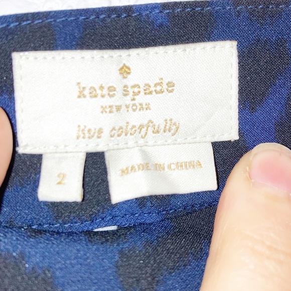 KATE SPADE Cobalt Blue Leopard Print Ankle Pants SZ: 2 - Picture 4 of 10